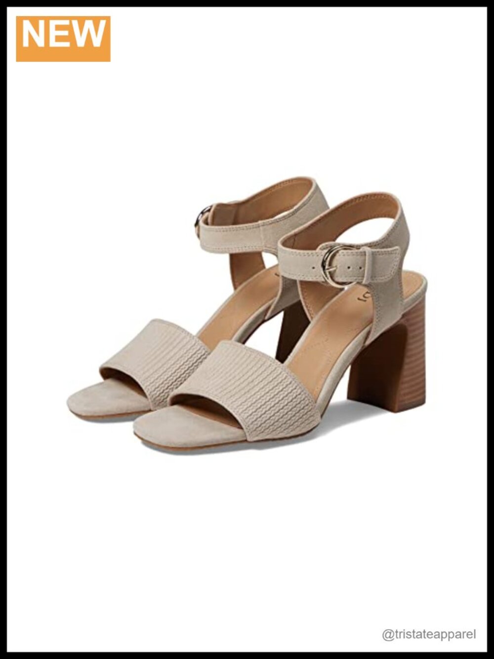 Suede Block Heel Ankle Strap Sandals Open Toe Buckle